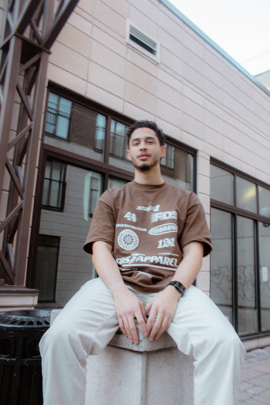 HEBREWS 12:1 BROWN TEE